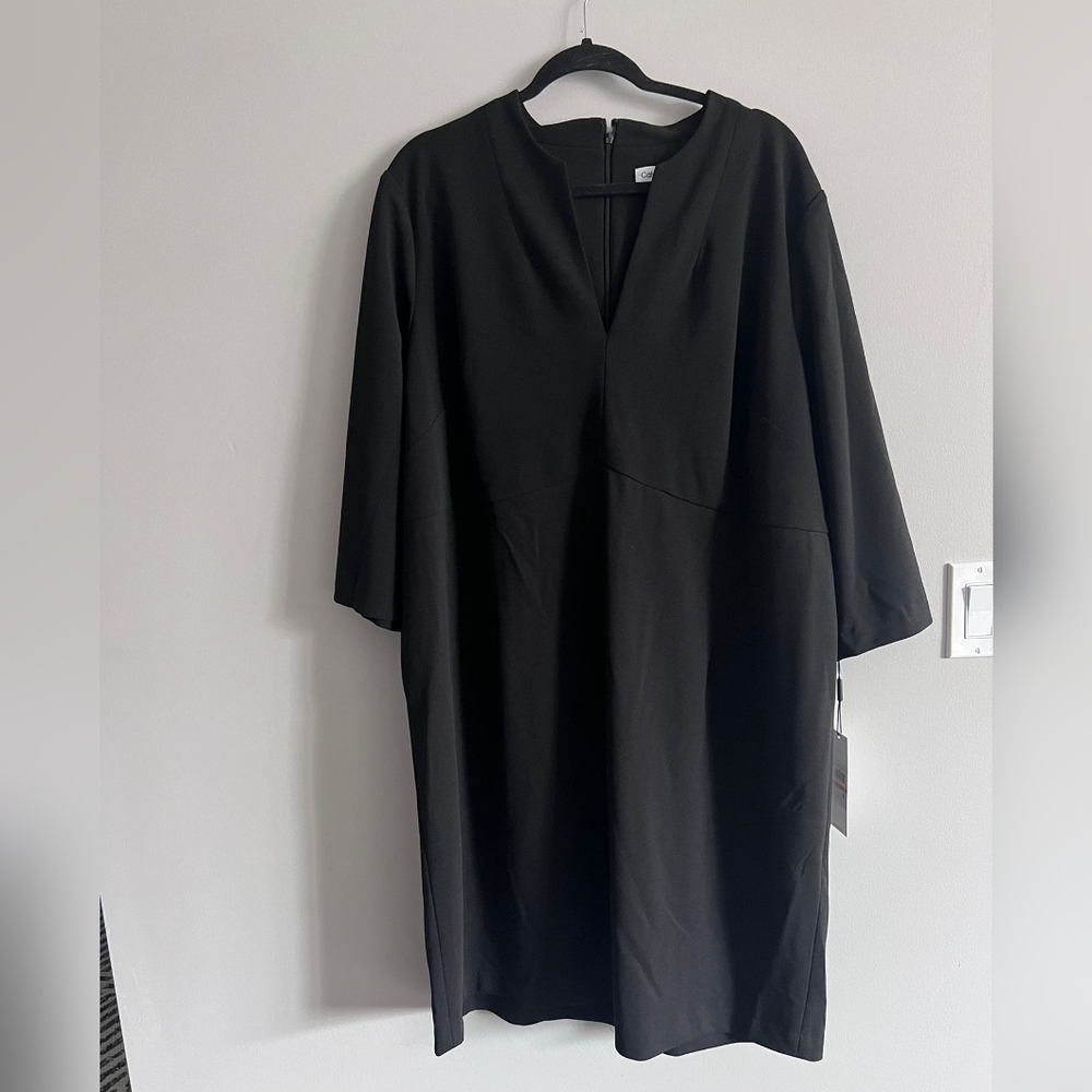 Brand New Calvin Klein Plus Size Elegant Black Tunic Dress